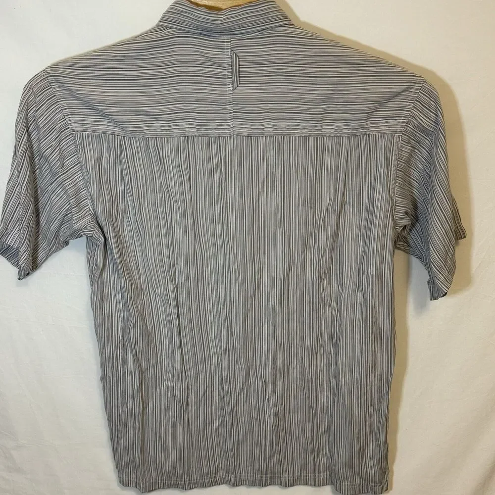 The North Face‎ Men's XL Gray Striped Short Sleeve Hiking Outdoor Button Shirt